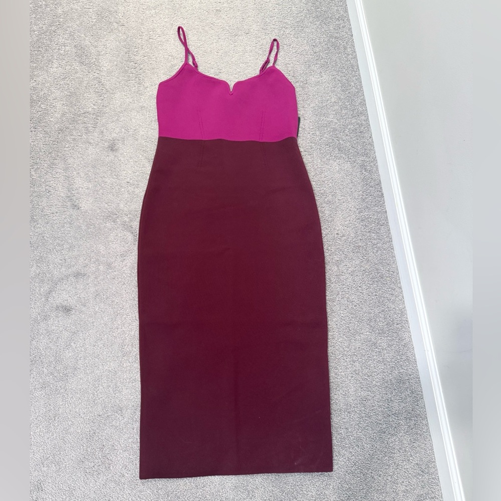 Express Fuchsia and Maroon Midi Dress NWT